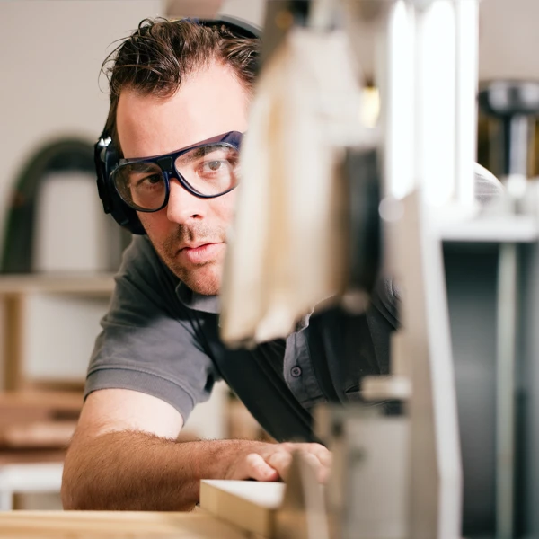 Person Wearing Protective Safety Glasses